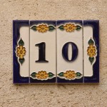 I saw the number ten in tile.